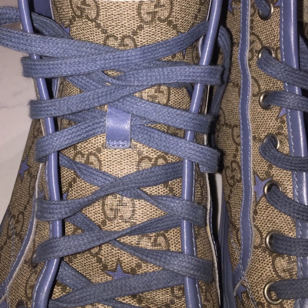 SOLD Authentic Gucci GG blue supreme star sneakers - Picture 5 of 5